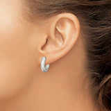 Sterling Silver Hoop Earrings, Chunky Hammered Rounded Hoops, Modern Unisex Design
