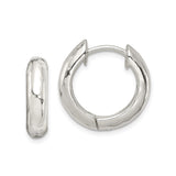 Sterling Silver Hoop Earrings, Chunky Hammered Rounded Hoops, Modern Unisex Design