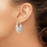 Sterling Silver Teardrop Hoop Earrings, High Polish Modern Design for Women