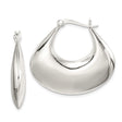 Sterling Silver Teardrop Hoop Earrings, High Polish Modern Design for Women