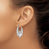 Sterling Silver Claddagh Hoop Earrings with Heart Crown and Hands Design, Celtic Irish Symbol