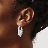 Sterling Silver Claddagh Hoop Earrings with Crowned Heart Celtic Design