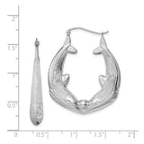 Sterling Silver Dolphin Hoop Earrings with Heart-Shaped Ocean-Inspired Design for Women