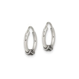 Sterling Silver Hoop Earrings with Twisted Wire Design, Handcrafted Bali Style