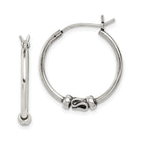 Sterling Silver Hoop Earrings with Twisted S-Hook Detail, Polished Finish, Boho Bali Style