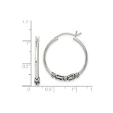 Sterling Silver Hoop Earrings with Twisted Wire and Scroll Detailing, Boho Artisan Style