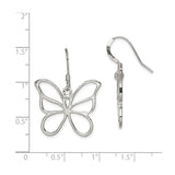 Sterling Silver Butterfly Dangle Earrings with Openwork Design, Lightweight Boho Style