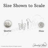 Sterling Silver Butterfly Dangle Earrings with Openwork Design, Lightweight Boho Style