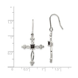 Sterling Silver Cross Pendant with Cubic Zirconia and Diamond Accents, Ornate Religious Design