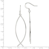 Sterling Silver Ichthys Dangle Earrings Open Fish Design