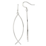 Sterling Silver Ichthys Dangle Earrings for Women with Open Fish Design, Lightweight Christian Symbol Jewelry, Minimalist Faith Drop Style for Everyday Wear, Elegant Spiritual Religious Earrings