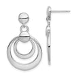 Sterling Silver Dangle Earrings with Triple Hoop Design, Lightweight Modern Style for Women