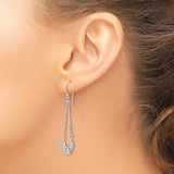 Sterling Silver Dangle Earrings with Filigree Heart Design and Floral Scroll Accents