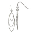 Sterling Silver Triple Marquise Dangle Earrings, Lightweight Open Hoop Design
