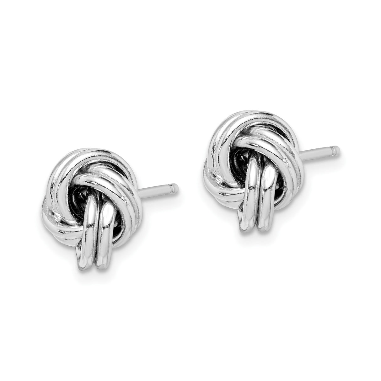 Sterling Silver Love Knot Stud Earrings with Polished Intertwined Design for Women