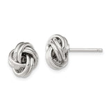 Sterling Silver Love Knot Stud Earrings with Polished Intertwined Design for Women