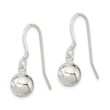 Sterling Silver Dangle Earrings with Jingle Bell Charms and Floral Cutout Design