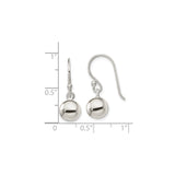 Sterling Silver Dangle Ball Earrings, Minimalist Hook Design, Lightweight Modern Style