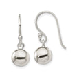 Sterling Silver Dangle Ball Earrings, Minimalist Hook Design, Lightweight Modern Style