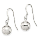 Sterling Silver Drop Earrings with 10mm Round Ball Charm and Star Cutout Detailing