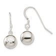 Sterling Silver Drop Earrings with 10mm Round Ball Charm and Star Cutout Detailing