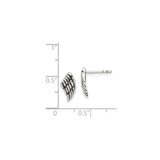 Sterling Silver Angel Wing Stud Earrings with Feather Detail Engraving, Spiritual Remembrance Jewelry