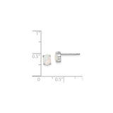 Sterling Silver Stud Earrings with Oval Cut Created Opals, Minimalist Style for Women