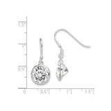 Sterling Silver Dangle Earrings with Cubic Zirconia, Bezel Setting, Minimalist Drop Style