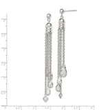 Sterling Silver Dangle Earrings with Teardrop, Oval, and Square Cubic Zirconia Gems
