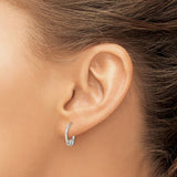 Sterling Silver Beaded Hoop Earrings with Smooth Finish, Lightweight Minimalist Design