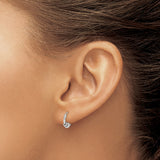 Sterling Silver Hoop Earrings with Three Bead Design, Latch-Back, Minimalist Style