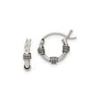 Sterling Silver Hoop Earrings with Wrapped Coil Detailing, Oxidized Bali Tribal Style