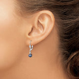Sterling Silver Dangle Earrings with Black Freshwater Cultured Pearls and Beaded Accents