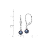 Sterling Silver Dangle Earrings with Black Freshwater Cultured Pearls and Beaded Accents
