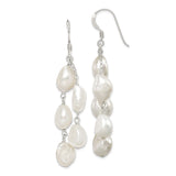 Sterling Silver Dangle Earrings with Freshwater Baroque Pearls, Long Drop Design for Women