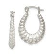 Sterling Silver Hoop Earrings, Twisted Ribbed Textured Design, Sculpted Vintage-Inspired Style