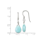 Sterling Silver Drop Earrings with Faceted Amazonite Teardrop, Wire Wrapped Boho Style