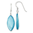 Sterling Silver Dangle Earrings with Mother of Pearl, Marquise Ocean Style for Women