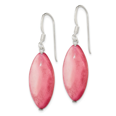 Sterling Silver Dangle Earrings with Marquise Mother of Pearl, Coastal Beach Style for Women