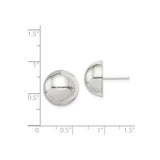Sterling Silver Dome Earrings, Polished Half Sphere Studs, Minimalist Modern Design for Women