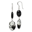 Sterling Silver Dangle Earrings with Sardonyx and Jasper, Boho Artisan Style for Women