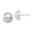 Sterling Silver Dome Stud Earrings, 10mm Polished Ball Shape, Minimalist Round Design for Women