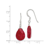 Sterling Silver Dangle Earrings with Pear-Shaped Jade, Wire Hook Design for Women