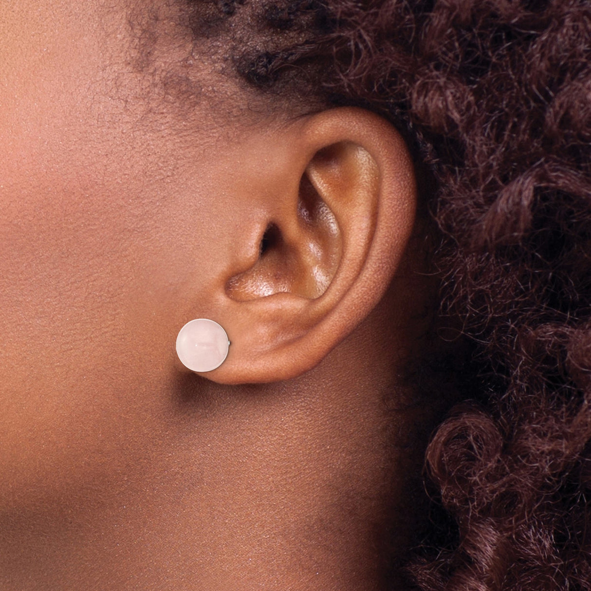 Sterling Silver Stud Earrings with Rose Quartz, Dainty Crystal Jewelry for Women