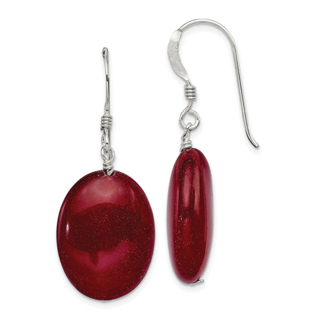 Sterling Silver Dangle Earrings with Jade, Polished Modern Drop Design for Women