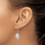 Sterling Silver Dangle Earrings with Howlite Oval Gemstone, Boho Minimalist Design for Women