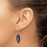 Sterling Silver Dangle Earrings with Marquise Mother of Pearl, Minimalist Boho Style for Women