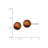 Sterling Silver Tiger Eye Stud Earrings Grounding Energy