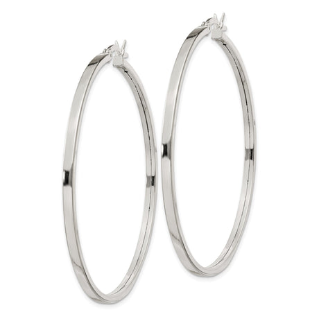 Sterling Silver Hoop Earrings, Classic Round Tube Design with Smooth Polished Finish