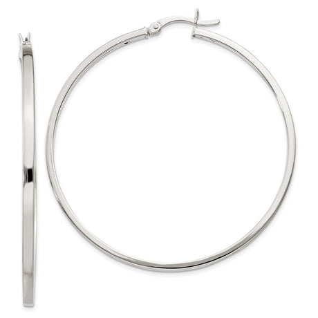 Sterling Silver Hoop Earrings, Classic Round Tube Design with Smooth Polished Finish